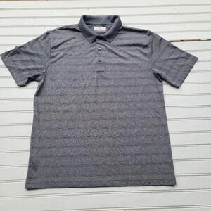 GRANDSLAM PERFORMANCE Mens Golf Polo Shirt GRAY HEATHER Stretch Striped Sz M